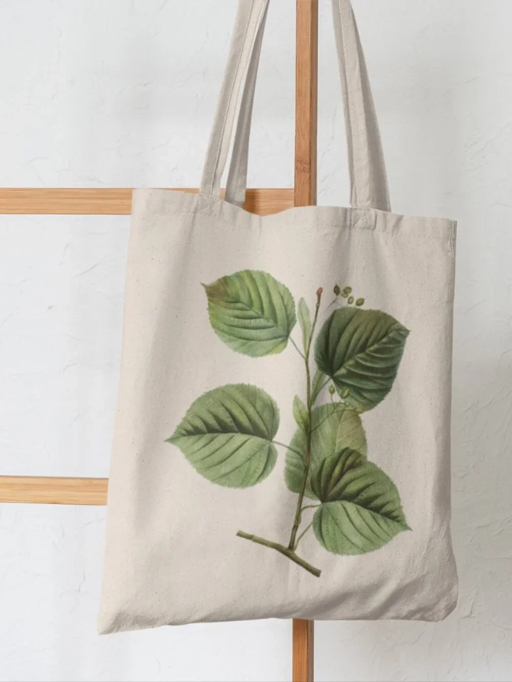 Largeleaf Linden Vintage Botanical Print Graphic Canvas Tote Bag